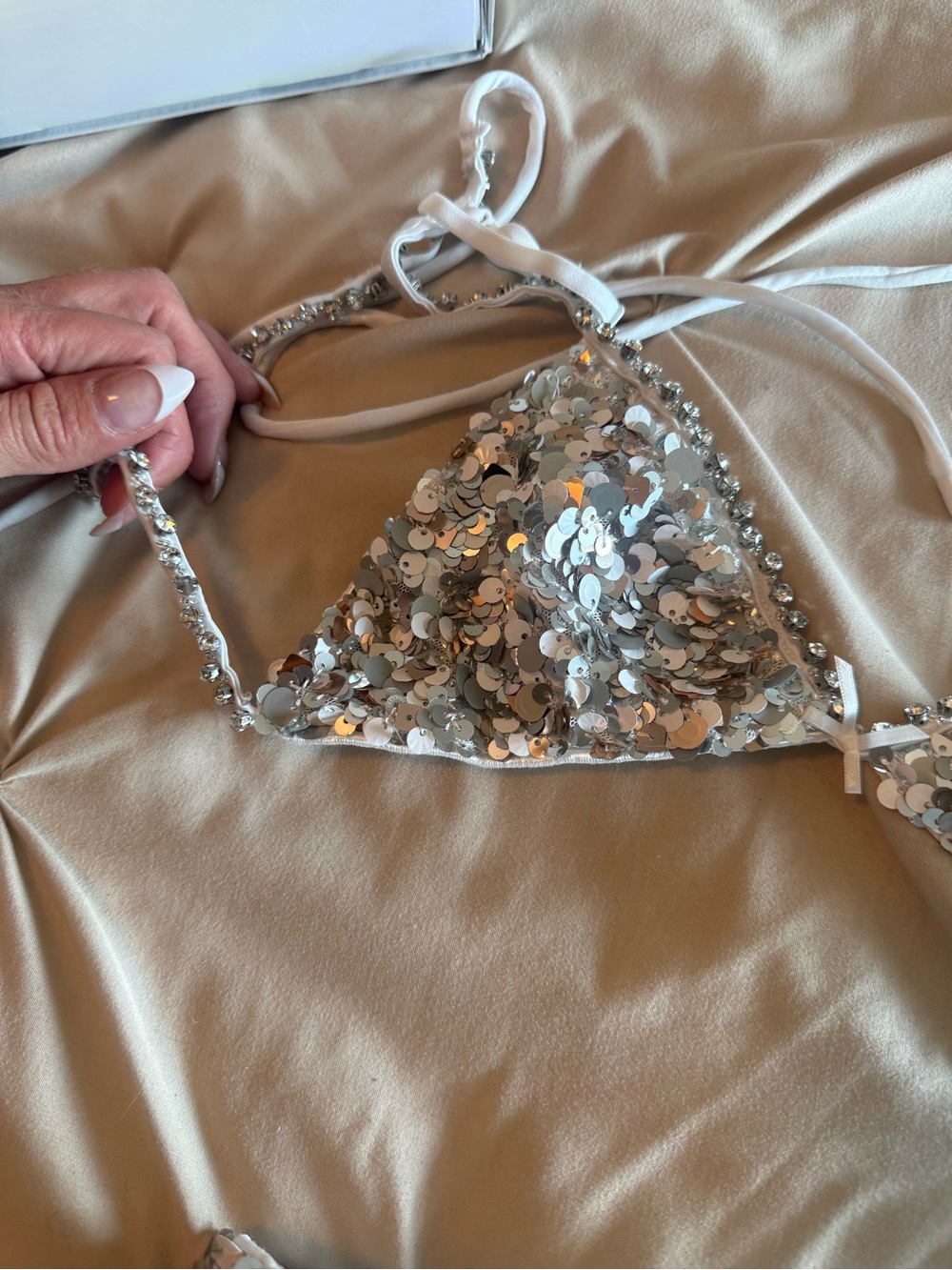 Skims Sequin High-Waist Set - Silver - Picture 5 of 5